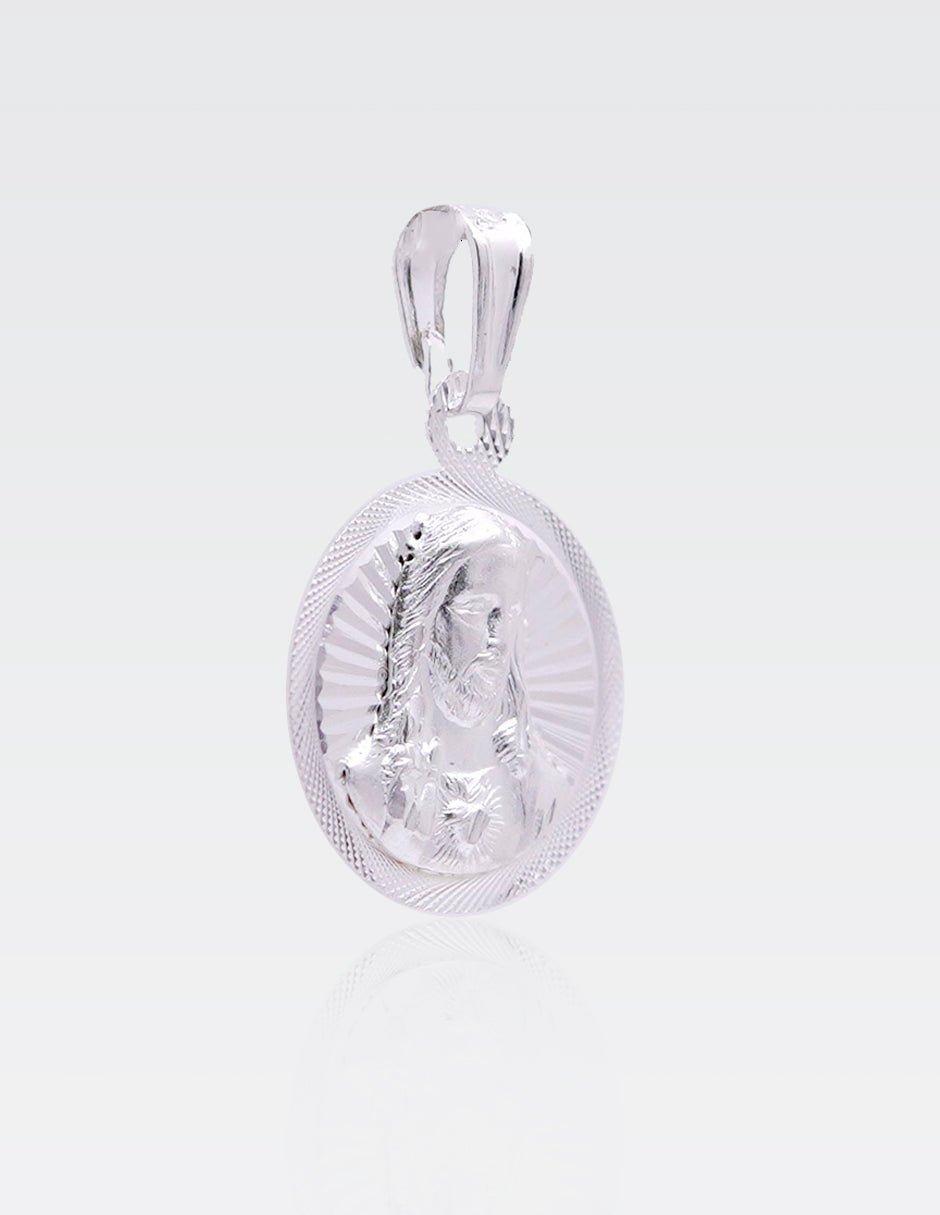 Dije de Plata .925 | Sagrado Corazón 2.40CM de Altura 1.50CM Ancho