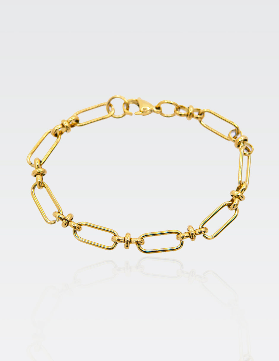 Pulso Tejido Infinito | Chapa de Oro 14K | 21CM · 8MM