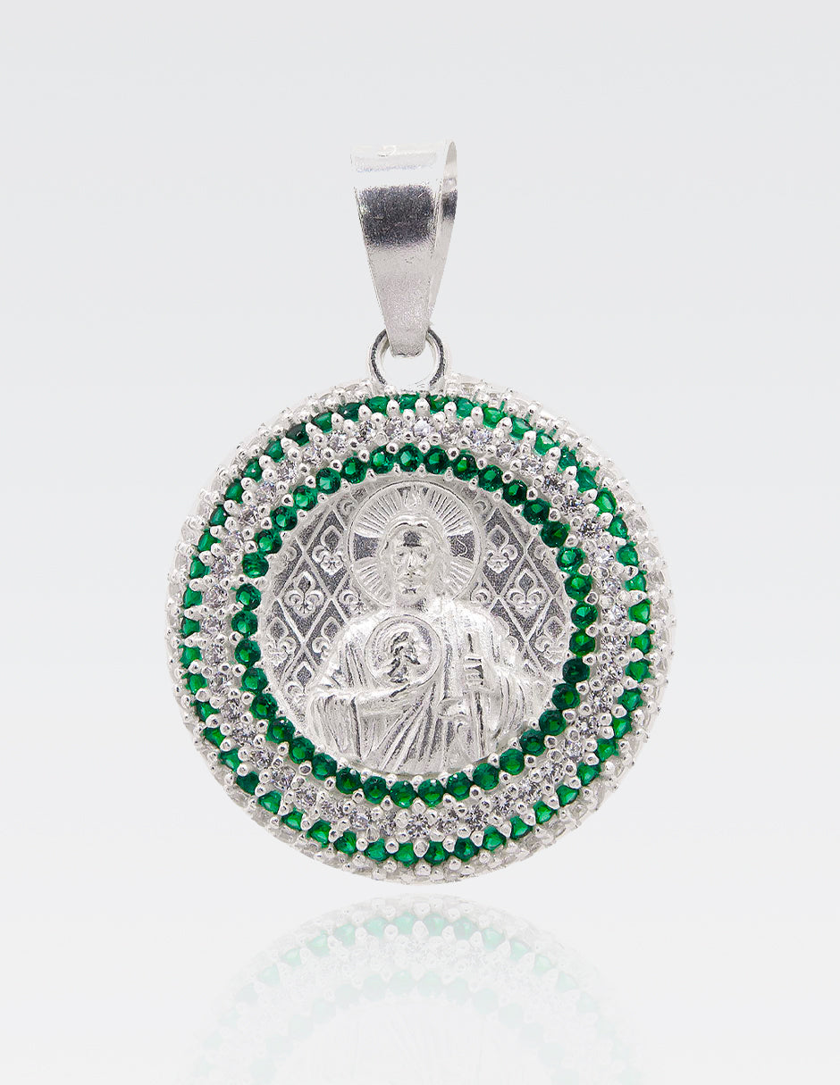 Dije Redondo San Judas Tadeo | Plata Ley MEX .925