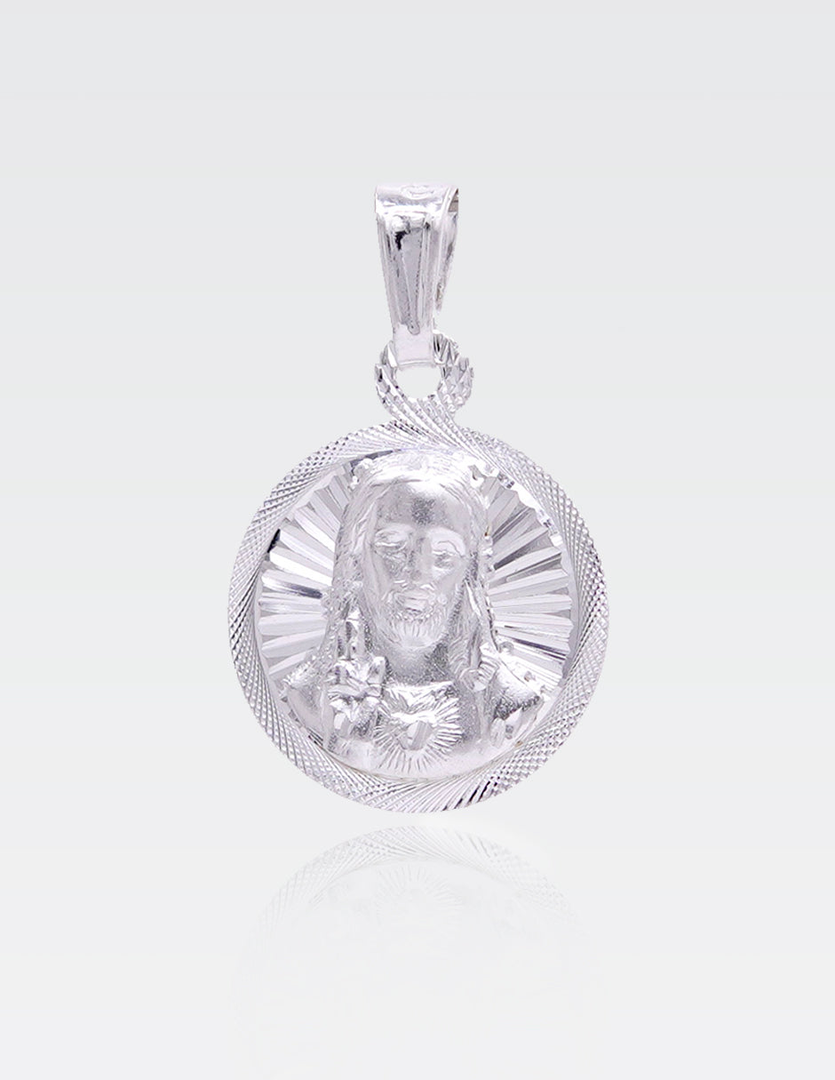 Dije de Plata .925 | Sagrado Corazón 2.40CM de Altura 1.50CM Ancho