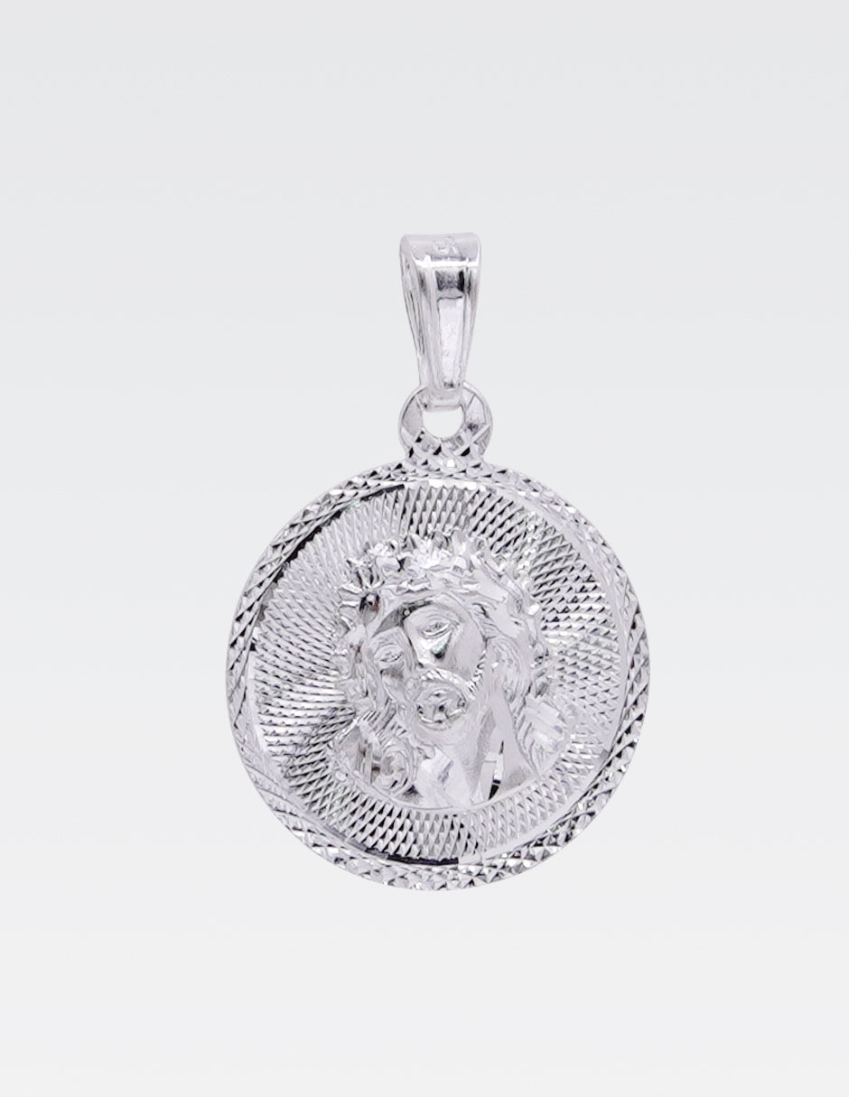 Dije de Plata .925 | Divino Rostro | 2.7 CM de Altura  1.8 CM Ancho