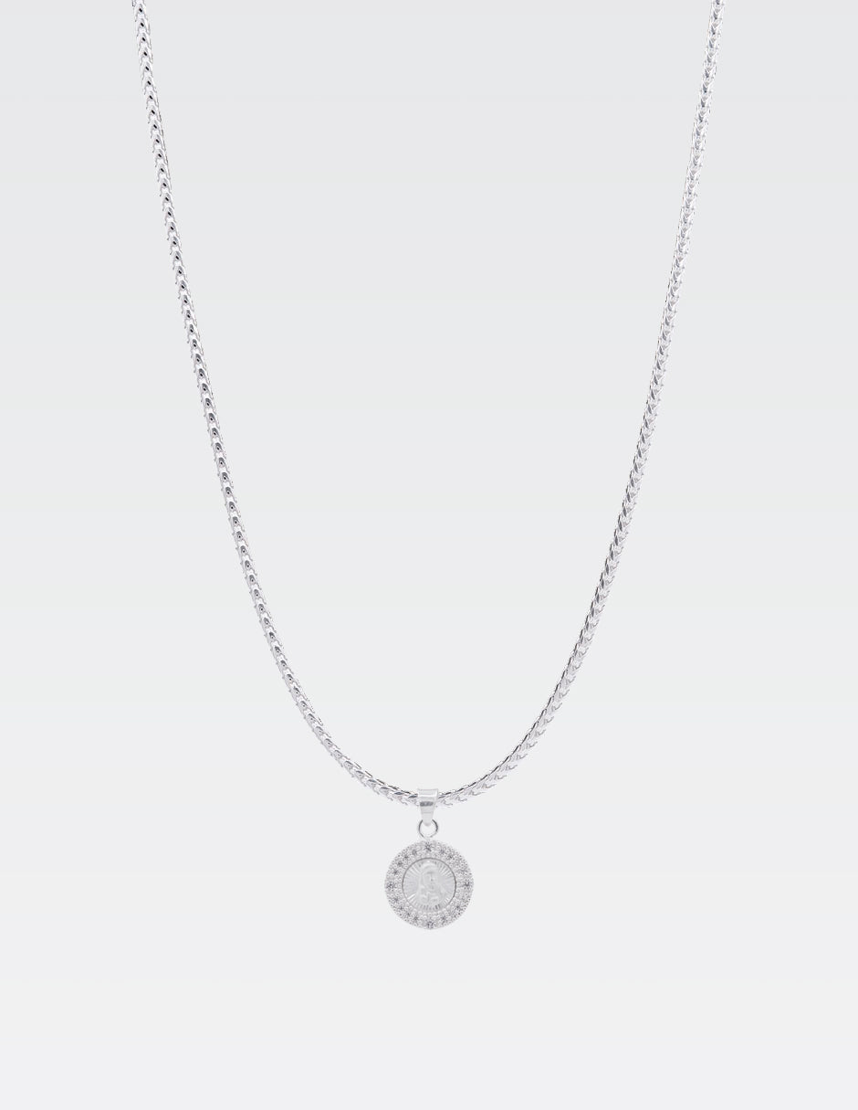 Dije Redondo Sagrado Corazón | Plata Ley MEX .925