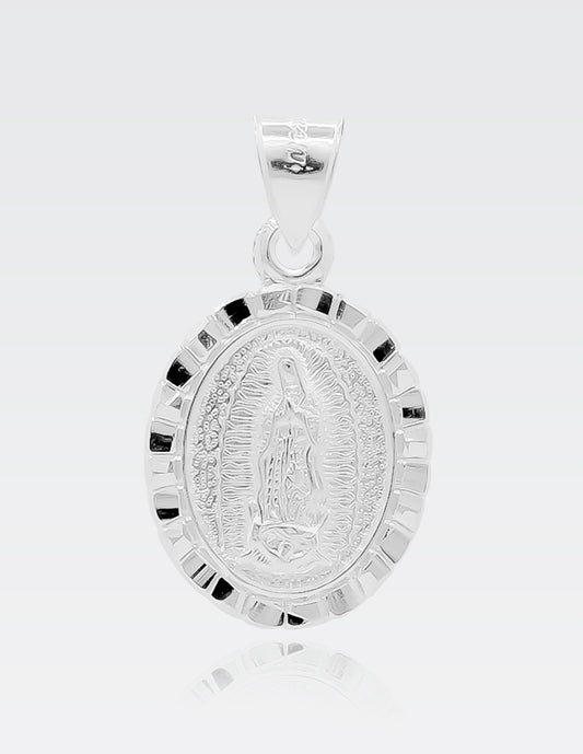 Dije de Plata .925 | Virgen de Guadalupe | 3.3 CM Alto 1.9 CM Ancho