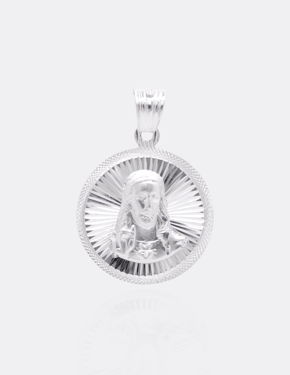 Dije de Plata .925 | Sagrado Corazón | 3.1CM de Altura 2.2 CM Ancho