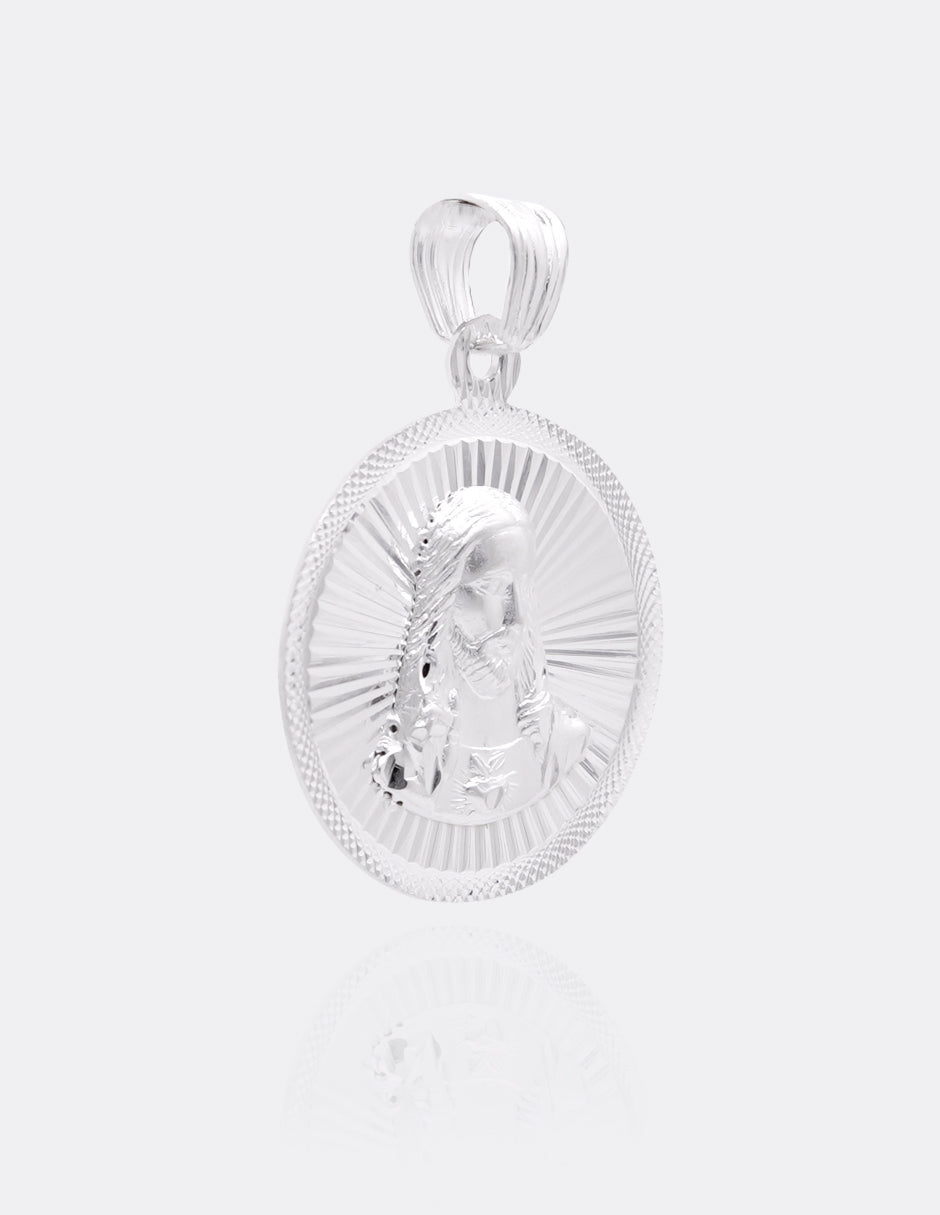 Dije de Plata .925 | Sagrado Corazón | 3.1CM de Altura 2.2 CM Ancho