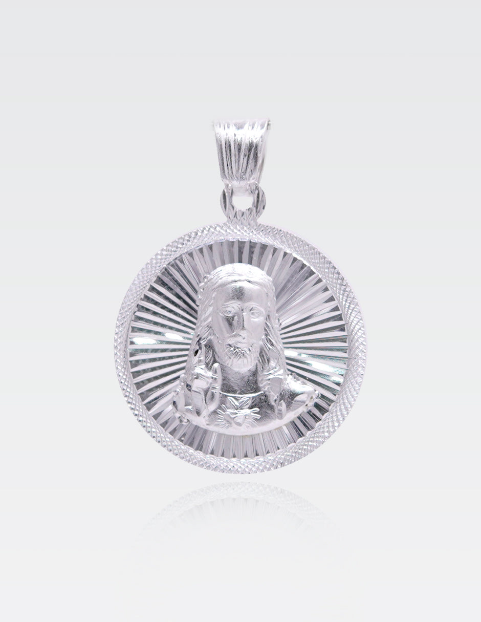 Dije de Plata .925 | Sagrado Corazón 3.10CM de Altura 2.20CM Ancho