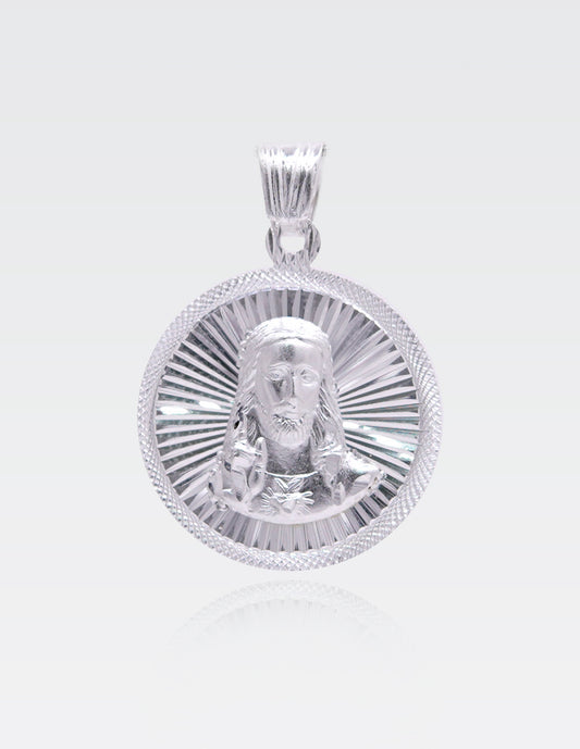 Dije de Plata .925 | Sagrado Corazón 3.10CM de Altura 2.20CM Ancho