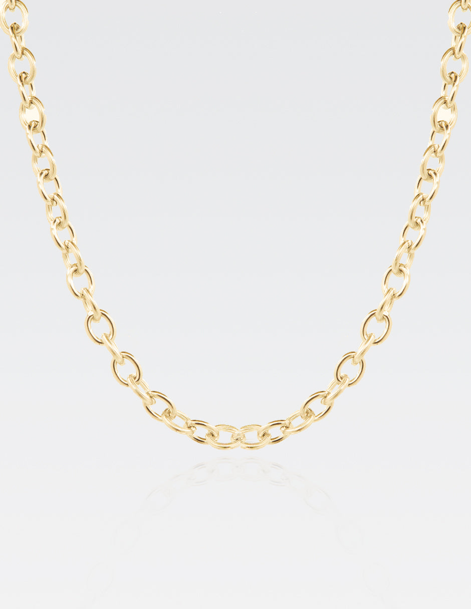 Cadena Oval | Chapa de Oro 14K | 61.50CM · 8MM