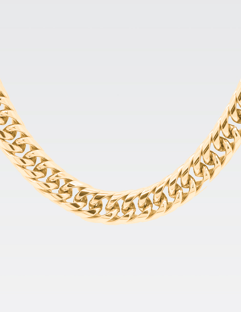 Cadena Miami Oval | Chapa de Oro 14K | 61CM · 8MM