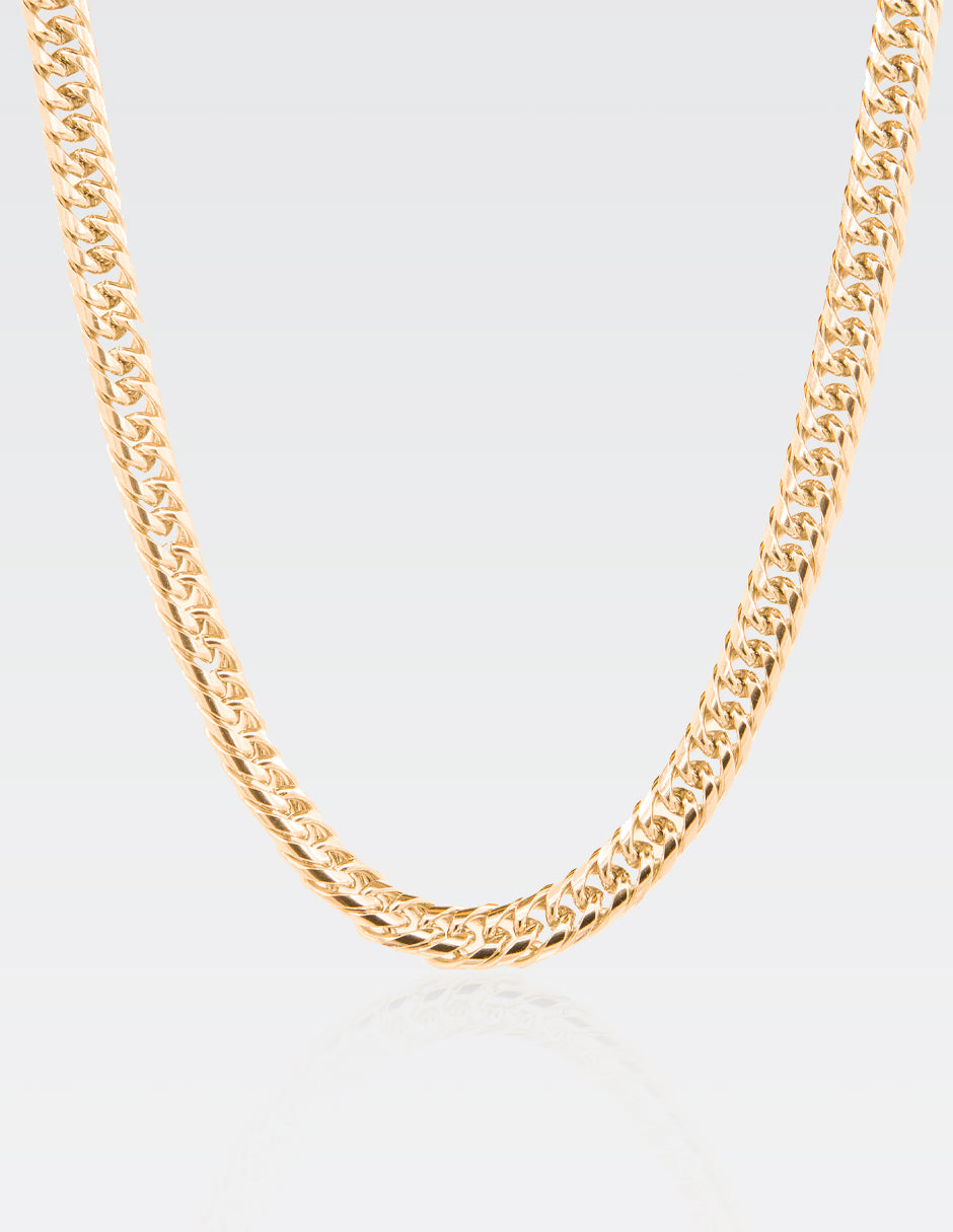 Cadena Miami Oval | Chapa de Oro 14K | 61CM · 8MM