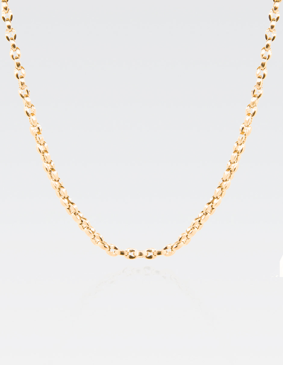 Cadena 'Coffee Beans' | Chapa de Oro 14K | 60CM · 5MM