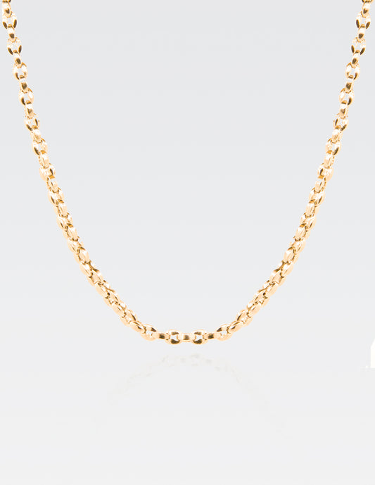 Cadena 'Coffee Beans' | Chapa de Oro 14K | 60CM · 5MM