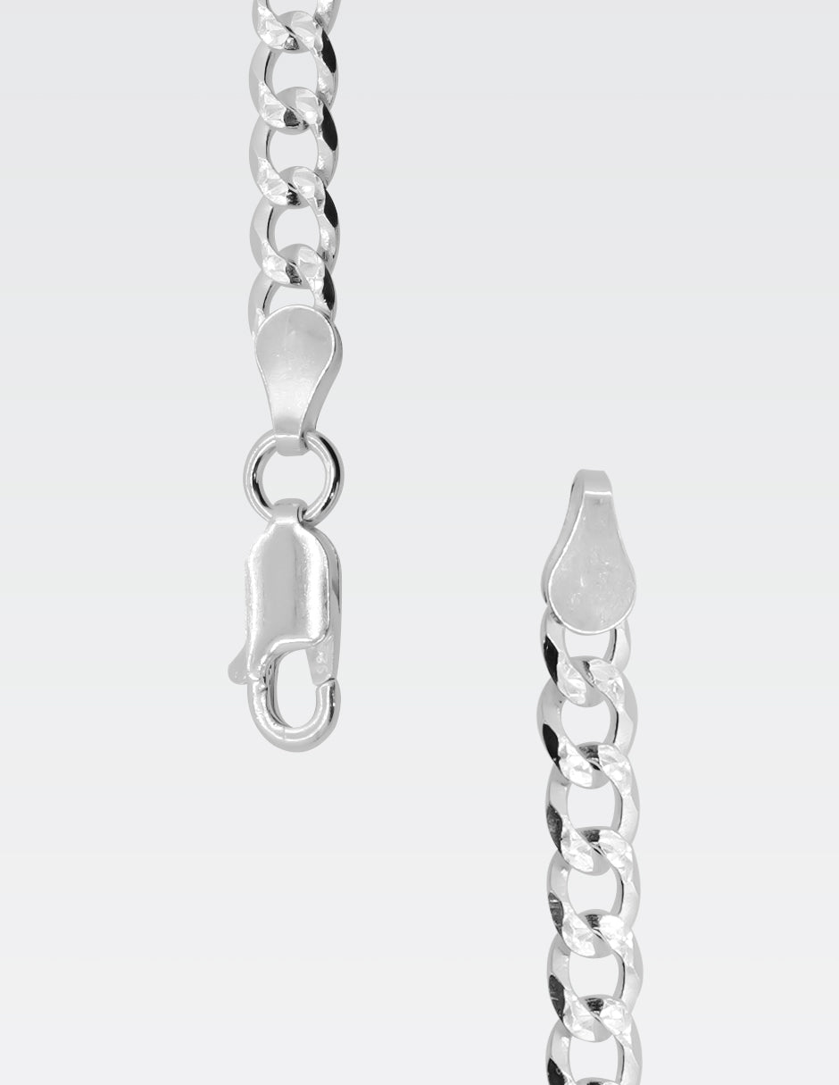 Pulso Cubano Diamantado | Plata.925