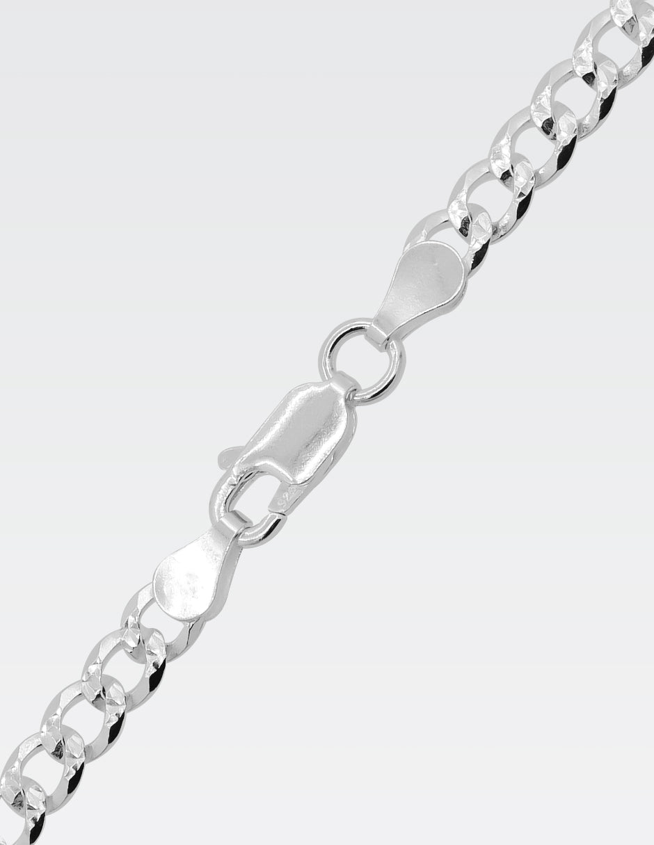 Pulso Cubano Diamantado | Plata.925