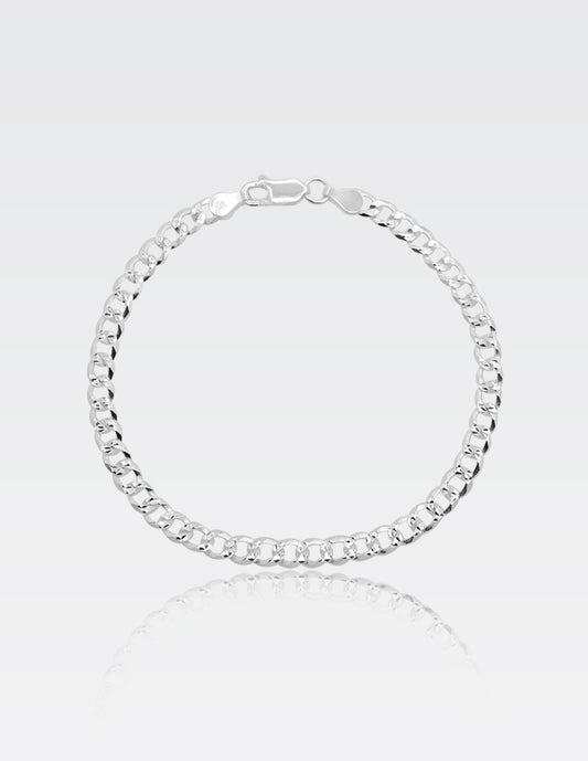 Pulso Cubano Diamantado | Plata.925