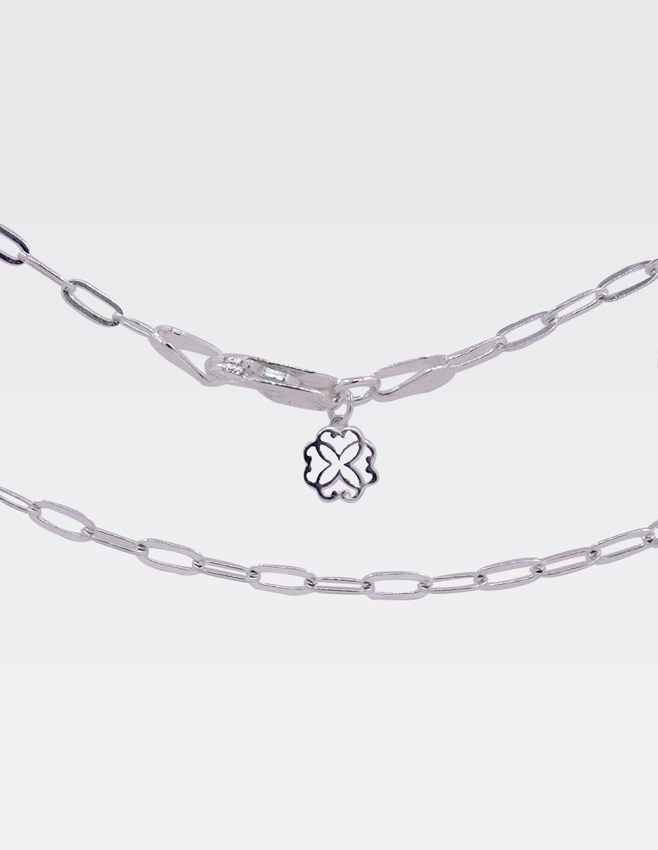 Cadena Clip Plano | Plata .925 Italy | 70CM · 3MM