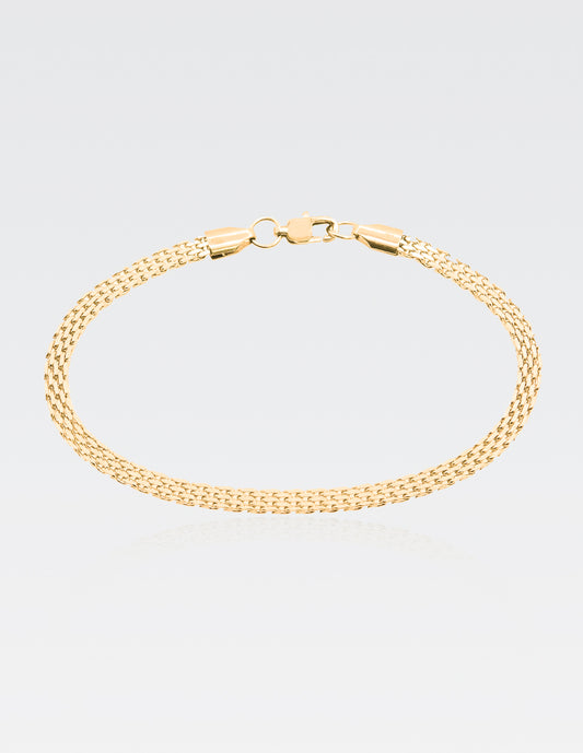 Pulsera Malla | Chapa de Oro 14K | 21CM · 4MM