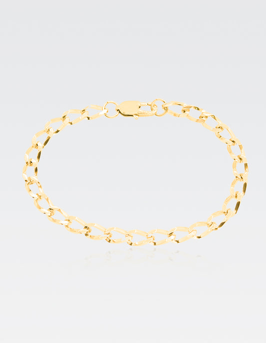 Pulsera Eslabonada | Chapa de Oro 14K | 21.50CM · 6MM