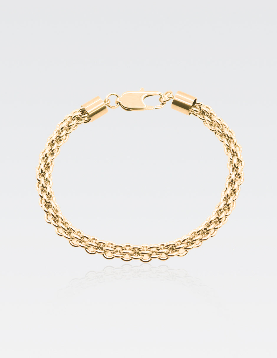 Pulsera de Punto | Chapa de Oro 14K | 20CM · 6MM