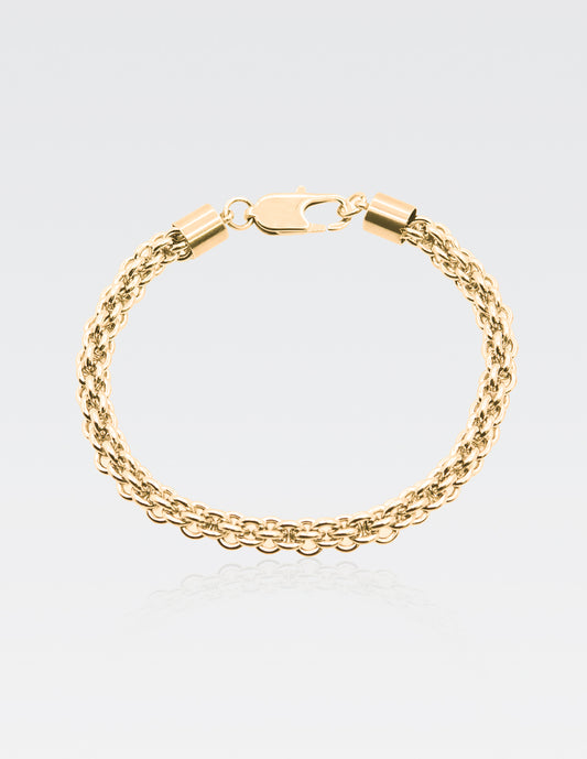 Pulsera de Punto | Chapa de Oro 14K | 20CM · 6MM