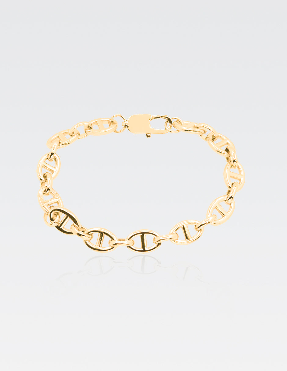 Pulsera Mariner | Chapa de Oro 14K | 20CM · 9MM