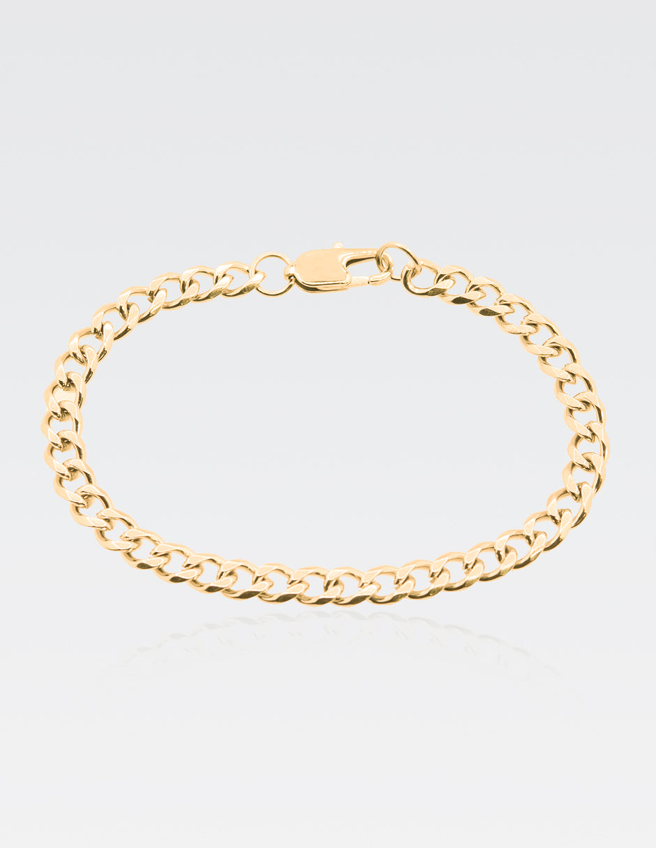 Pulsera Cubana | Chapa de Oro 14K | 20CM · 6MM