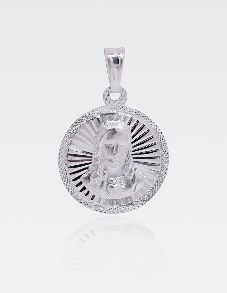 Dije de Plata .925 | Sagrado Corazón | 2.2 CM de Altura 1.4 CM Ancho