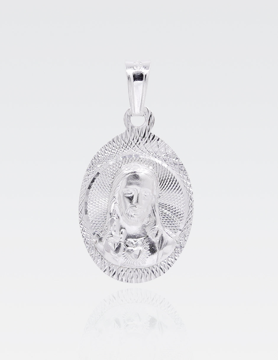 Dije de Plata .925 | Sagrado Corazón | 2.7 CM de Altura 1.5 CM de Ancho