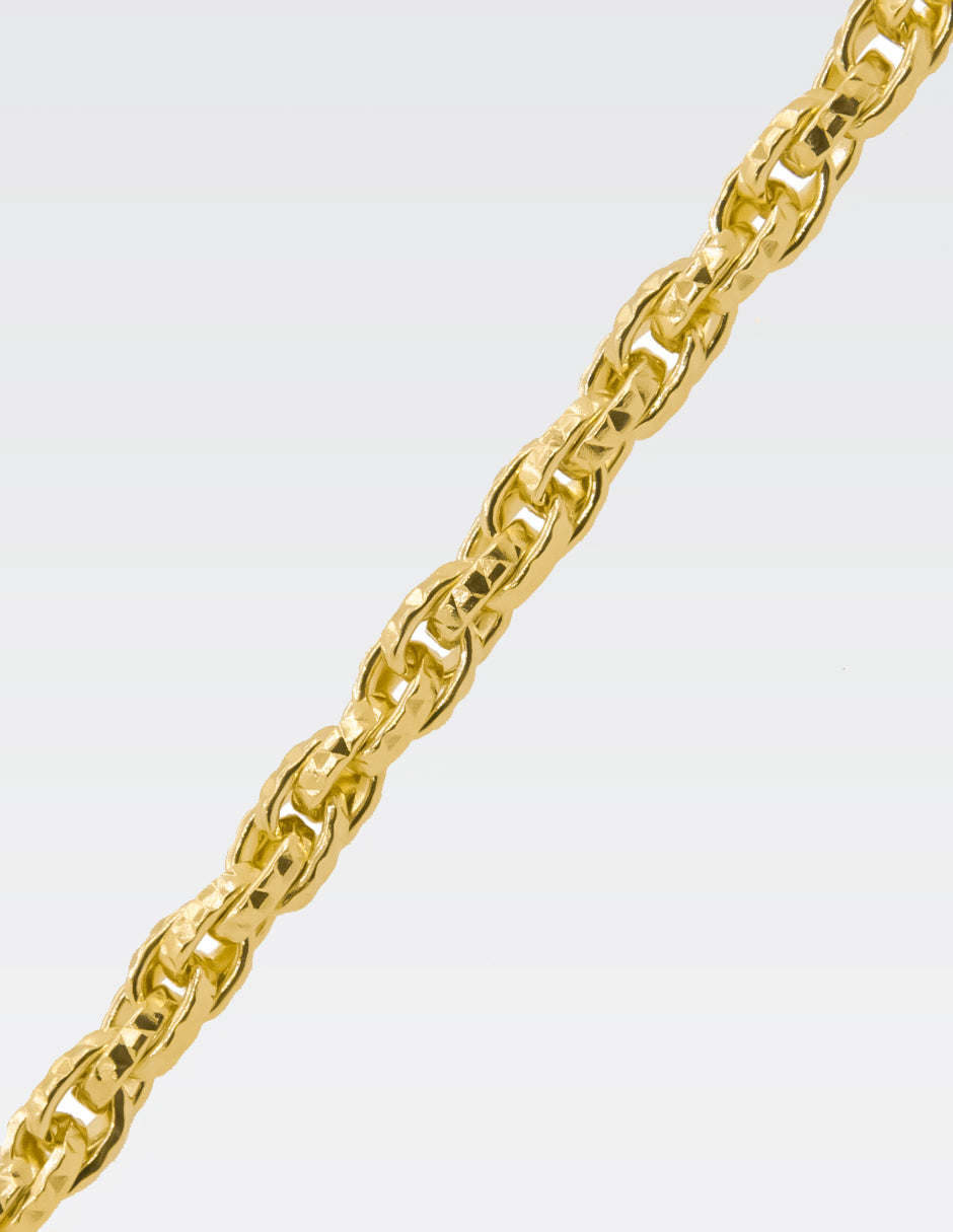 Pulsera Torsal Diamantada| Chapa de Oro 14K | 22CM · 6MM