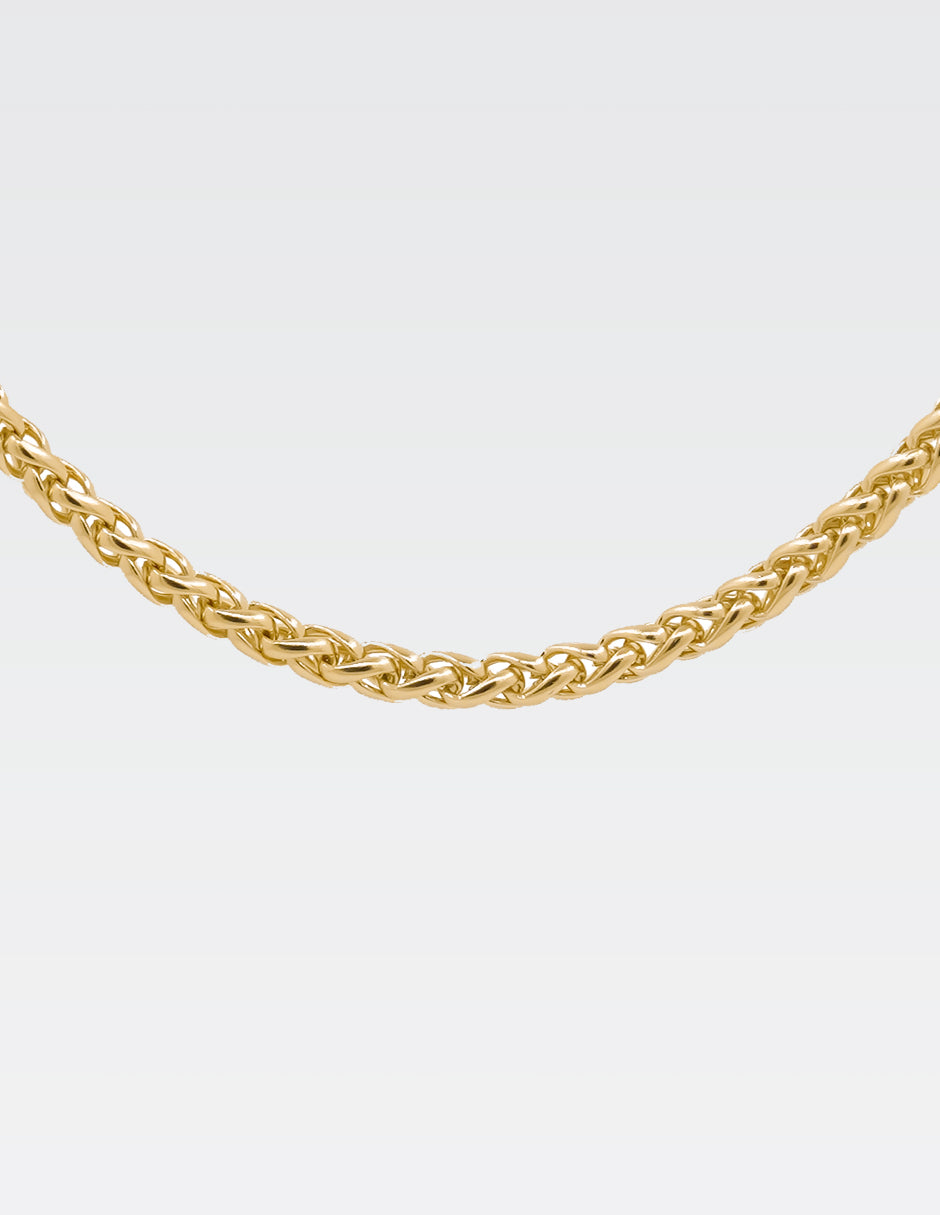 Pulsera Espiga | Chapa de Oro 14K | 22CM · 4MM