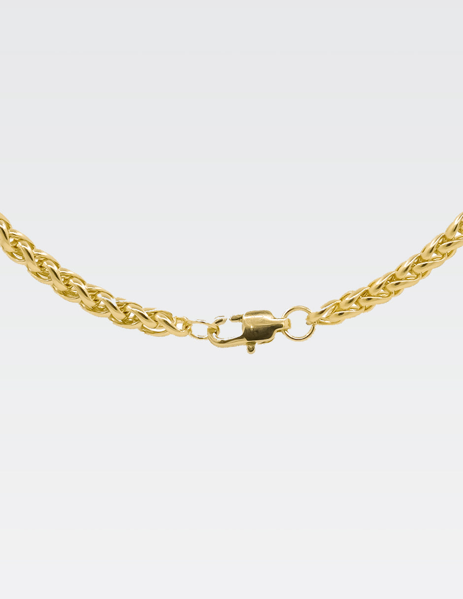 Pulsera Espiga | Chapa de Oro 14K | 22CM · 4MM