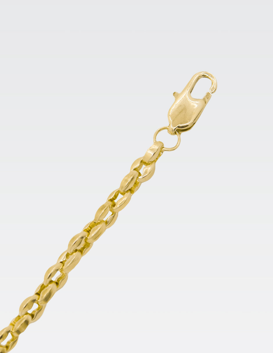 Cadena 'Coffee Beans' | Chapa de Oro 14K | 60CM · 5MM