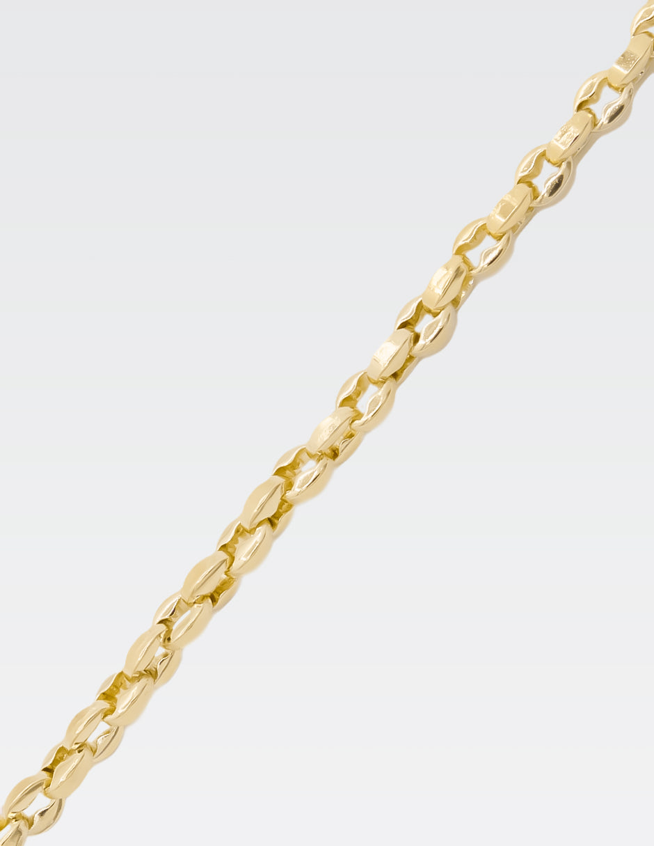 Cadena 'Coffee Beans' | Chapa de Oro 14K | 60CM · 5MM