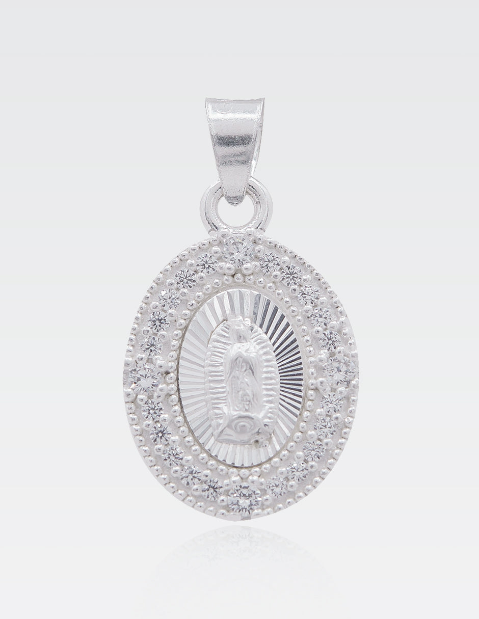 Dije Ovalado Virgen de Guadalupe | Plata Ley MEX .925