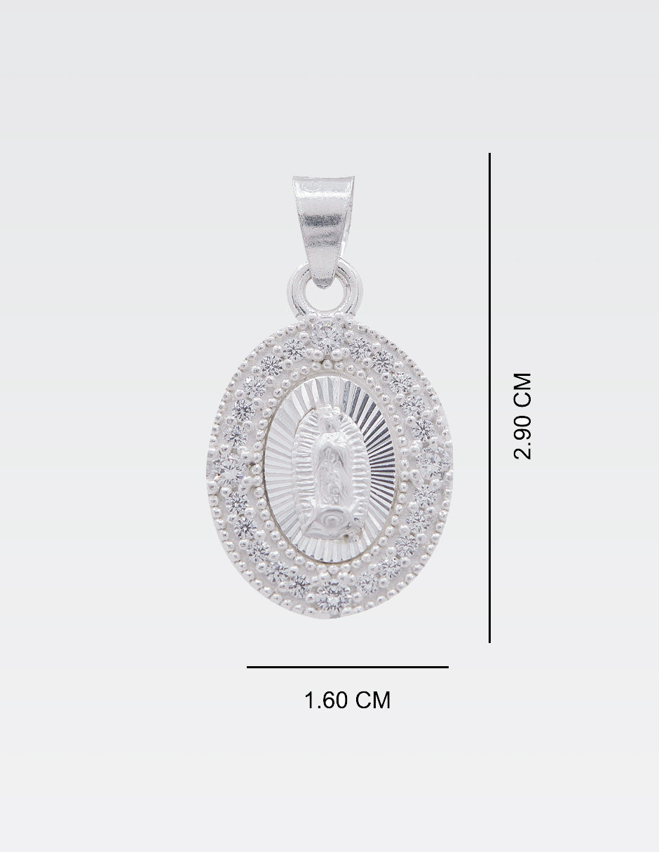 Dije Ovalado Virgen de Guadalupe | Plata Ley MEX .925