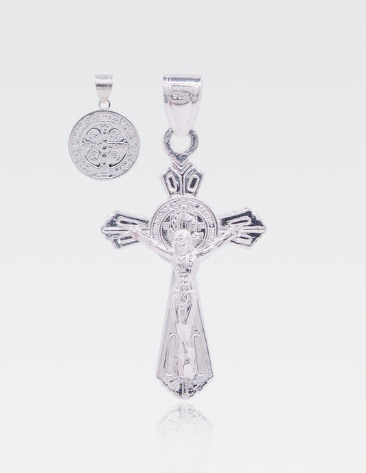 Kit | Dije Cristo · San Benito | Plata Ley .925